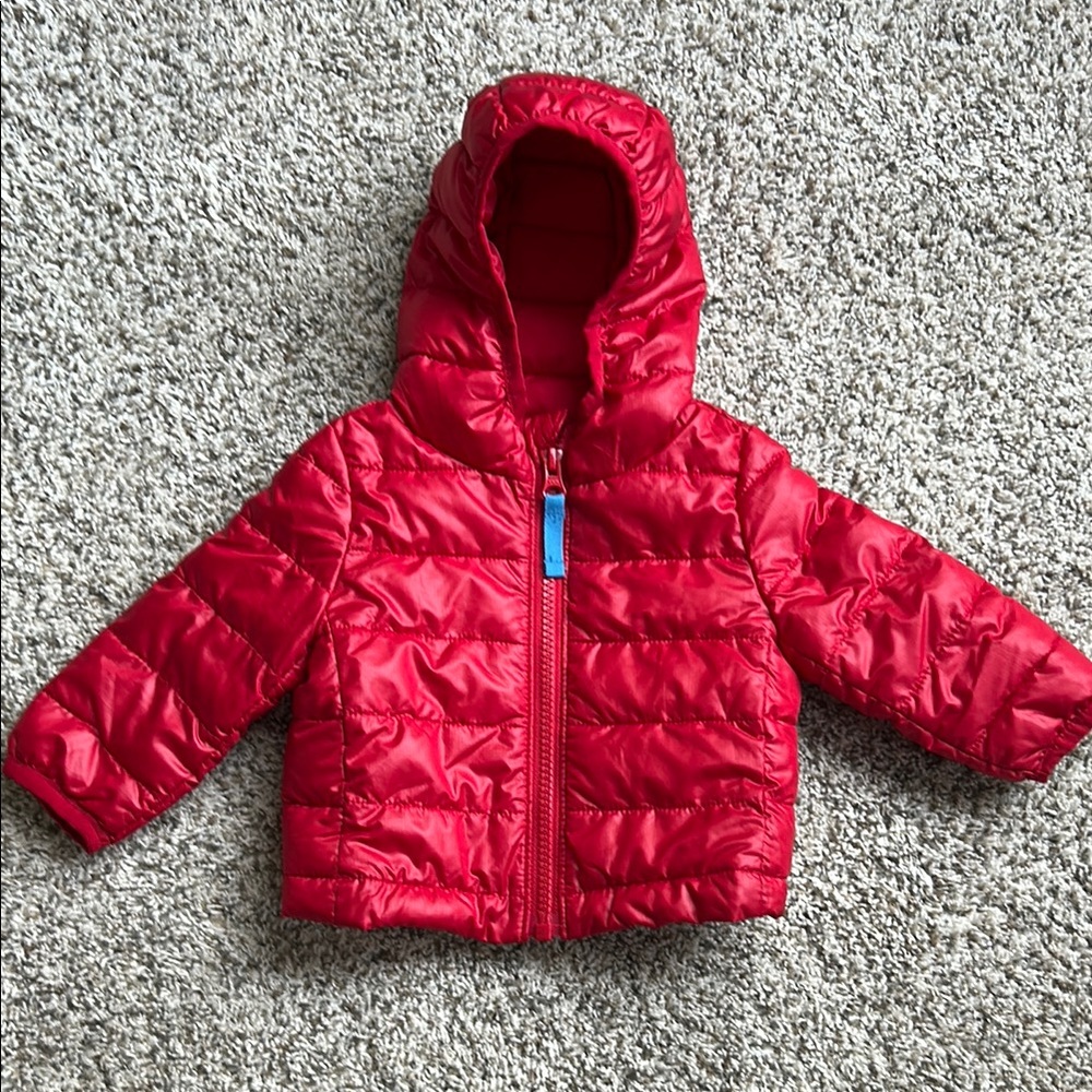 Like New Red Primary Clothing Puffer Jacket baby 0-6 months